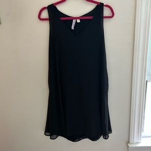 Francesca’s Black Caped V-Neck Dress